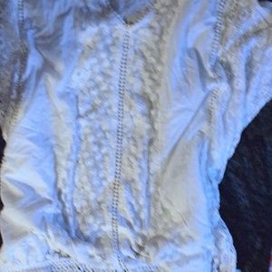 Boho Batwing White Tunic Top